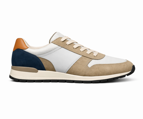 Baskets blanche, beige, bleu et orange